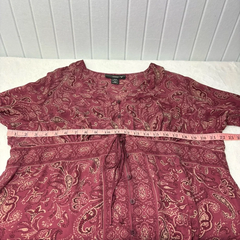 Venezia Long Sleeve Relaxed Tunic Blouse 100%‎ silk  size 18/20